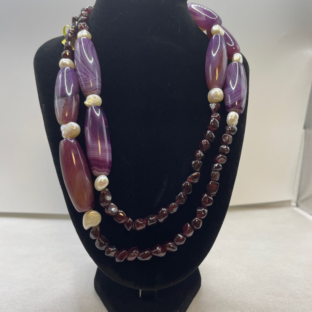 Amethysts and Pearl Necklace